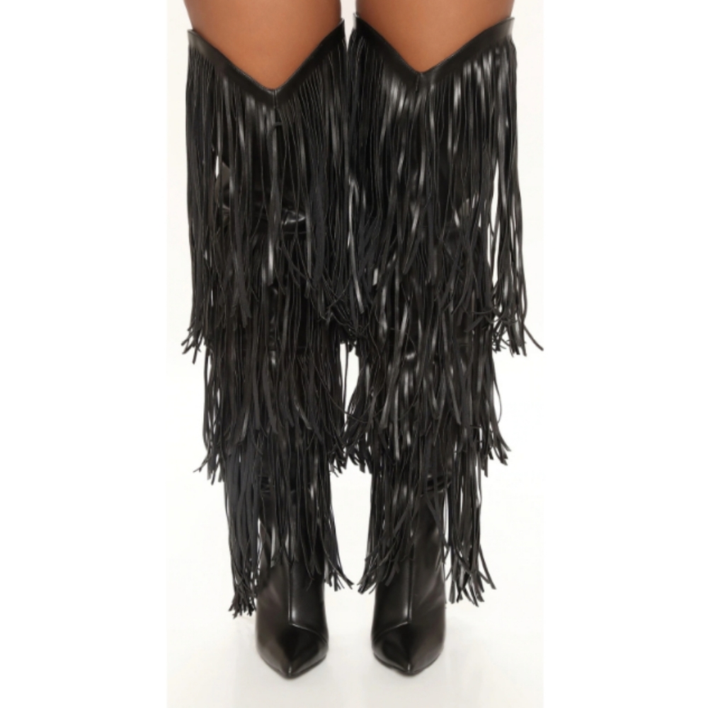 Fringe Knee Boots